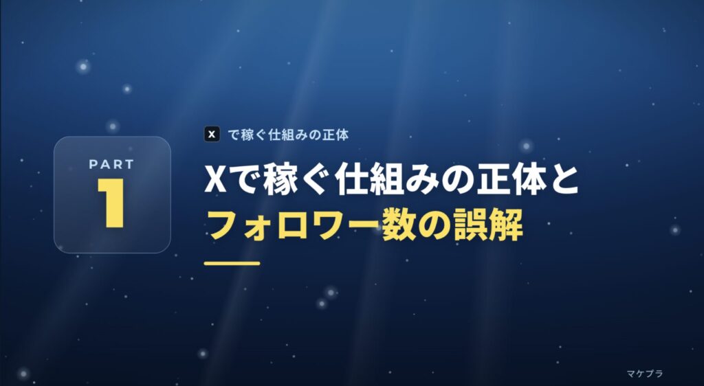 PART1：Xで稼ぐ仕組みの正体とフォロワー数の誤解について解説する見出し画像