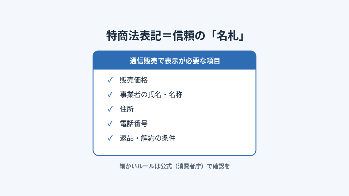 コンテンツ販売の特商法表記で必要な項目