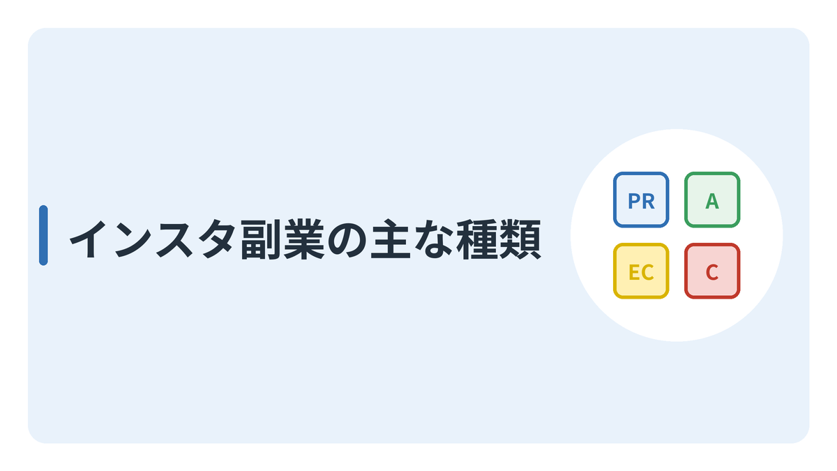インスタ副業の主な種類
