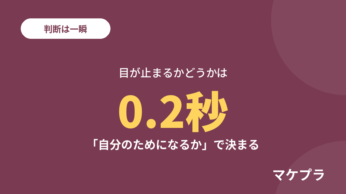 目が止まるかどうかは0.2秒で決まる、と示した図